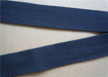 Blue Printed Elastic Webbing Straps Single Fold 2 Cm Width For Bags